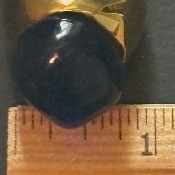 Kenneth Jay Lane Rich Blue Resin Nugget Gold Plated Adjustable Ring Size 5-9 - Picture 10 of 15